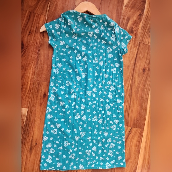 Art Class Teal blue/Green Floral Pullover Knit Kids Dress Size L 10-12 - Picture 2 of 15